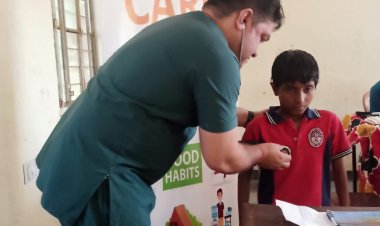 शिविर में 500 विद्यार्थियों की निशुल्क  जांच