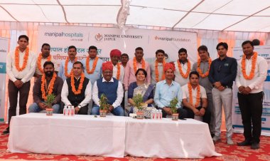 मणिपाल यूनिवर्सिटी जयपुर ने ठीकरिया गांव में स्वास्थ्य जांच शिविर का आयोजन किया