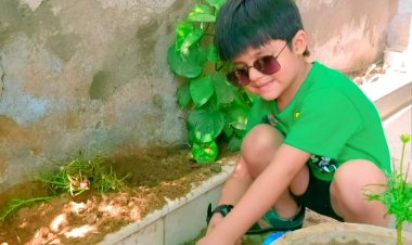 चाइल्ड मॉडल अर्विक ने परिवार संग किया पौधरोपण