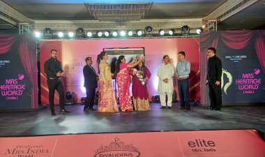 Diwalicious Mrs. India Universe ceremony:  क्राउनिंग सेरेमनी में ताज पहनकर खिले प्रतिभागियों के चेहरे