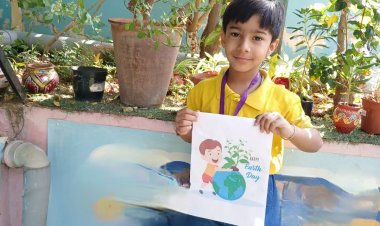 world earth day: चाइल्ड मॉडल हिमांश कृष्णिया ने पेंटिंग के माध्यम से दिया सेव अर्थ का संदेश