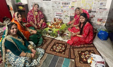 महिलाओं ने सामूहिक रूप से किया गणगौर पूजन