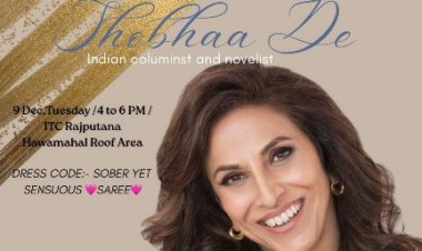 शोभा डे आज जयपुर में फिक्की फ्लो कार्यक्रम में करेंगी नई किताब का लॉन्च