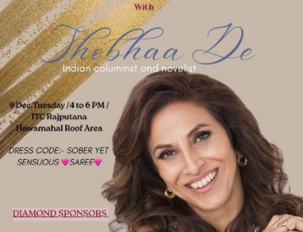 शोभा डे आज जयपुर में फिक्की फ्लो कार्यक्रम में करेंगी नई किताब का लॉन्च