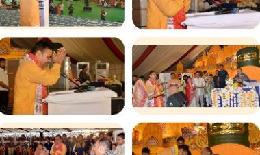 जयपुर में आध्यात्मिक ऊर्जा का संचार: मुख्यमंत्री Bhajanlal Sharma ने किया शिव महापुराण कथा श्रवण