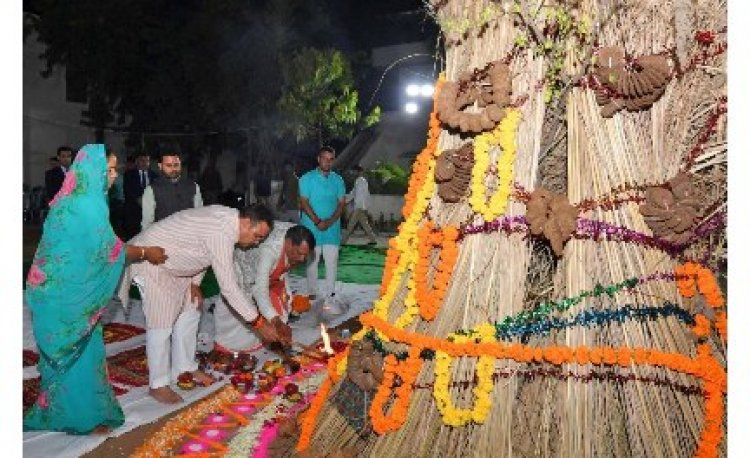 मुख्यमंत्री निवास पर पारंपरिक होलिका दहन: Bhajanlal Sharma ने की प्रदेश की सुख-समृद्धि की कामना