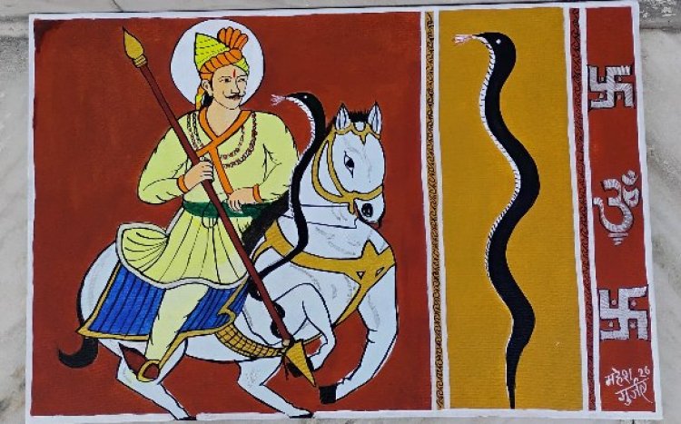 रूस में चमकी राजस्थान की कला: महेश गुर्जर की तेजाजी पेंटिंग को अंतरराष्ट्रीय सम्मान